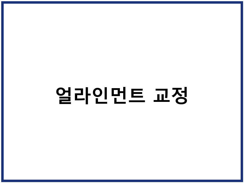 얼라인먼트 교정