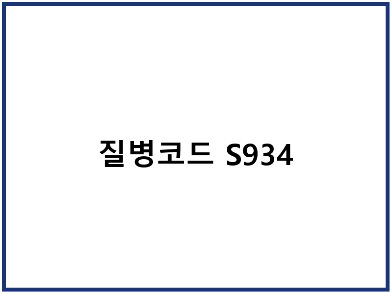 질병코드 S934